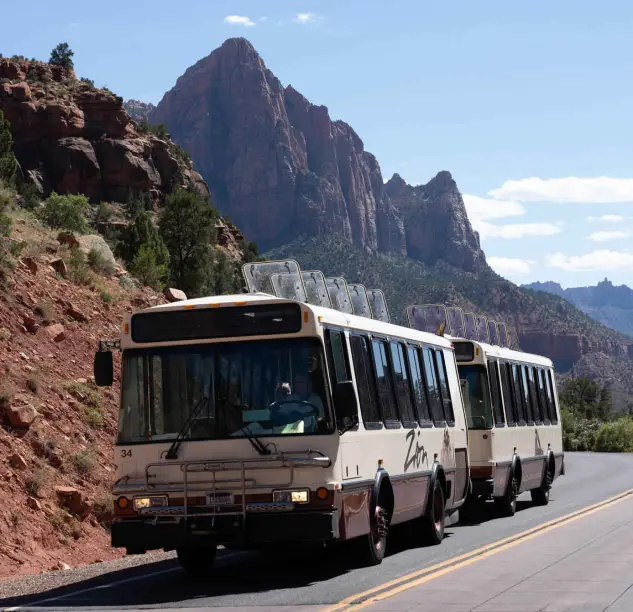 a shuttle at zion