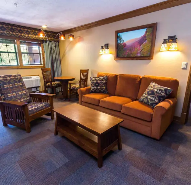 inside a lodge suite a zion