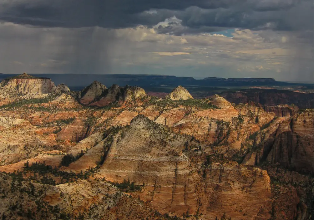 a day with changing weather over zion national park