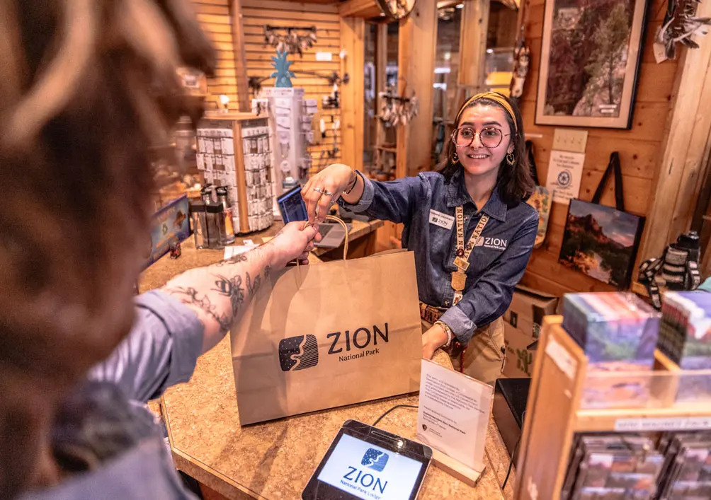 checkout at zion gift shop